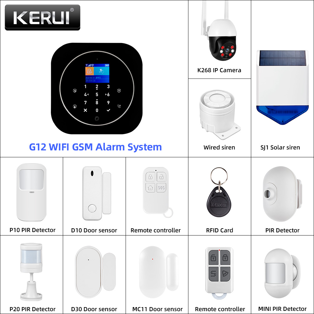 Home Security Deals - KERUI G12 2G Wifi نظام إنذار