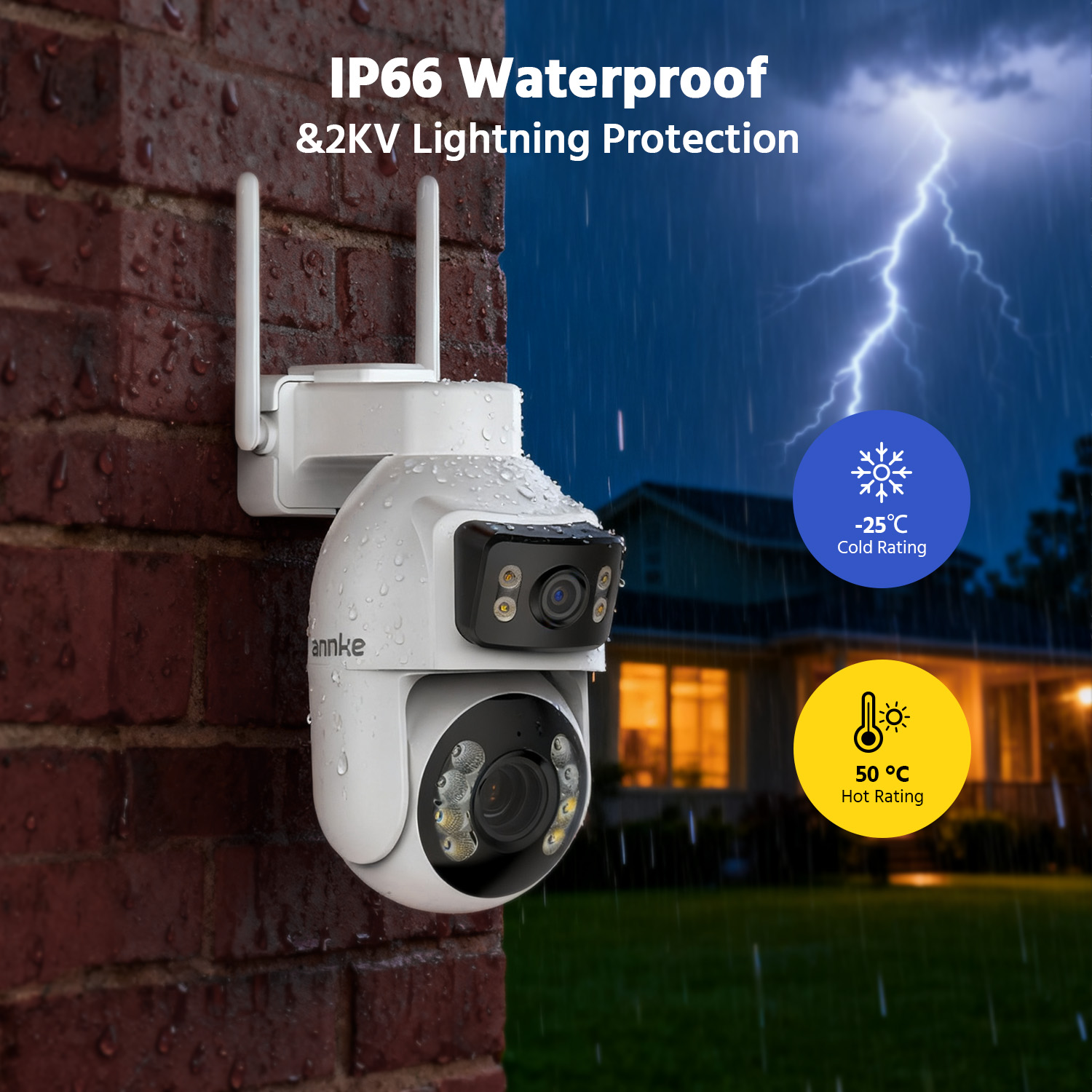 Home Security Google Camera - كاميرا أمان ANNKE ثنائية العدسة مقاس