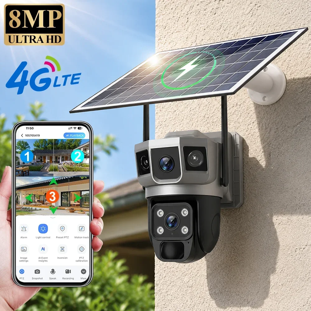 Home Security Battery - كاميرا V380 بدقة 4K مع 3