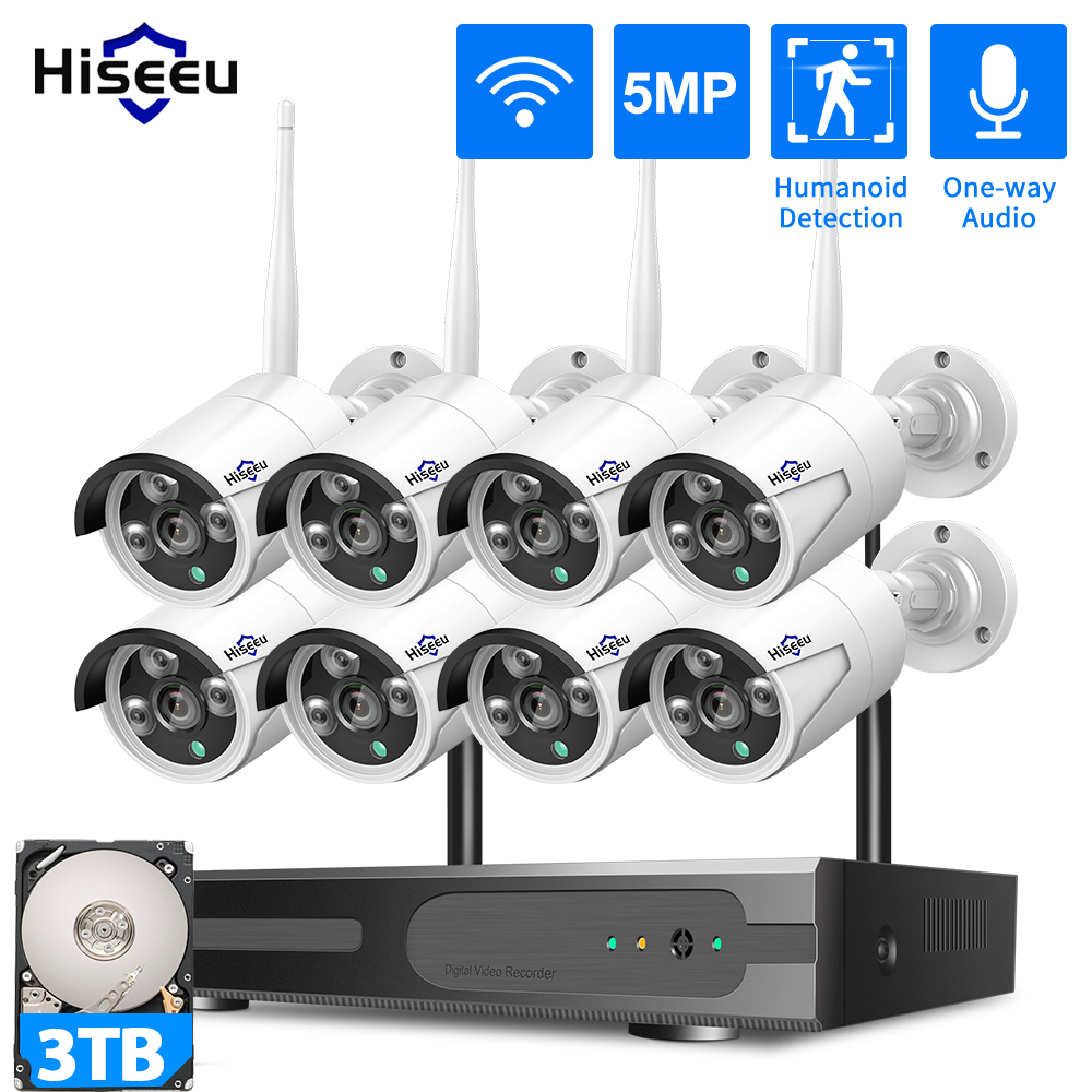 Home Security With Monitoring - نظام كاميرات مراقبة Hiseeu بدقة 3/5/8