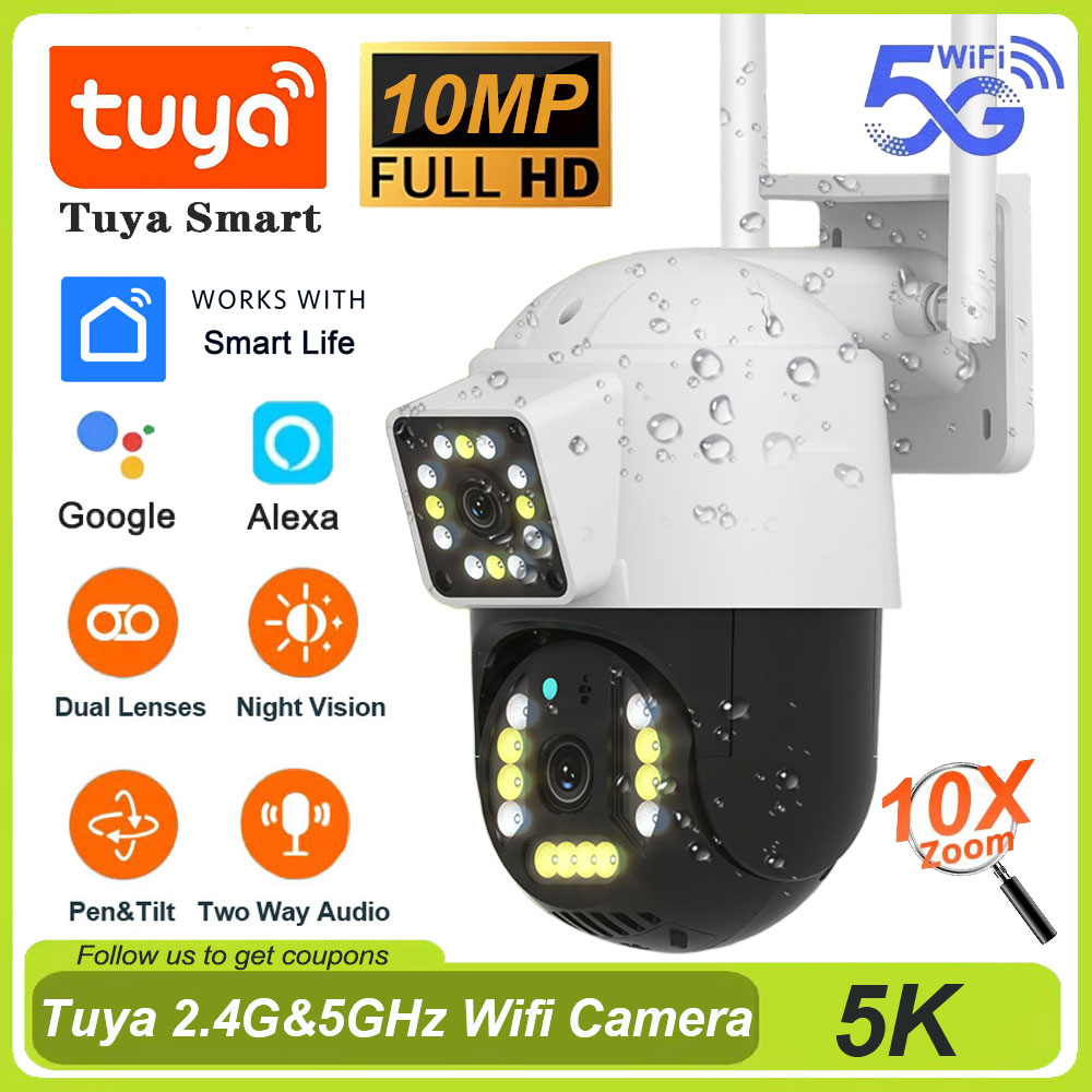 Home Security Google Camera - كاميرا Tuya مزدوجة العدسة 5G واي