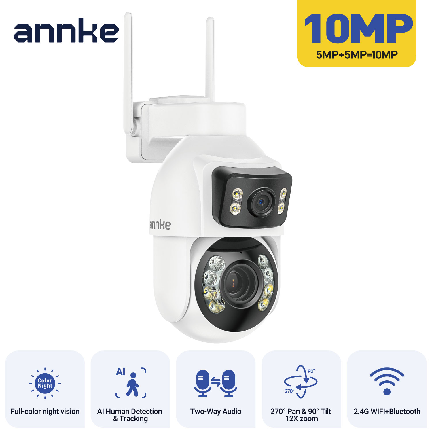 كاميرا أمان ANNKE ثنائية العدس - مراجعة Home Security Google Camera وسعره