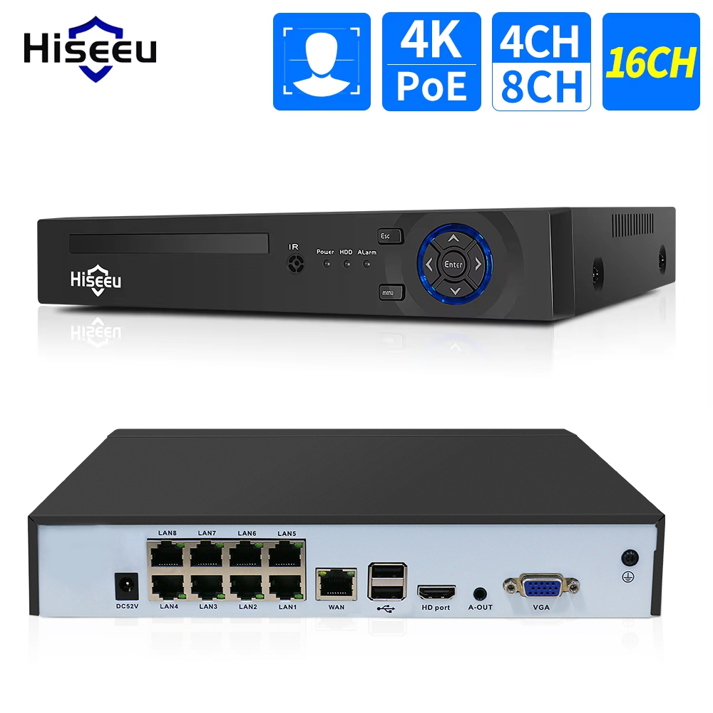 Hiseeu 4CH 10CH 16CH 4K 8MP 5M - مراجعة Home Security Cameras وسعره