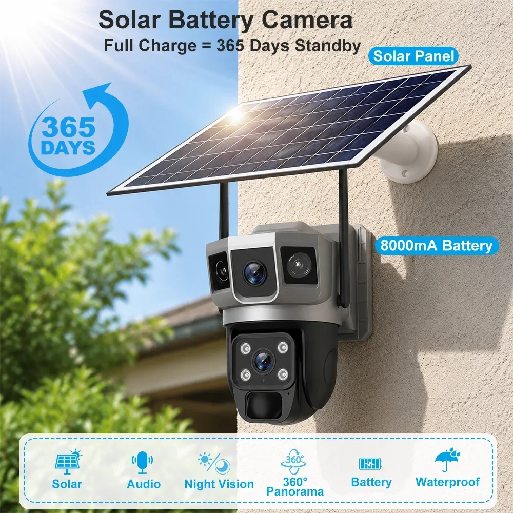 كاميرا V380 بدقة 4K مع 3 شاشات - مراجعة Home Security Battery وسعره