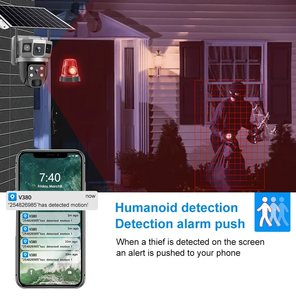 كاميرا V380 بدقة 4K مع 3 شاشات - مراجعة Home Security Battery وسعره