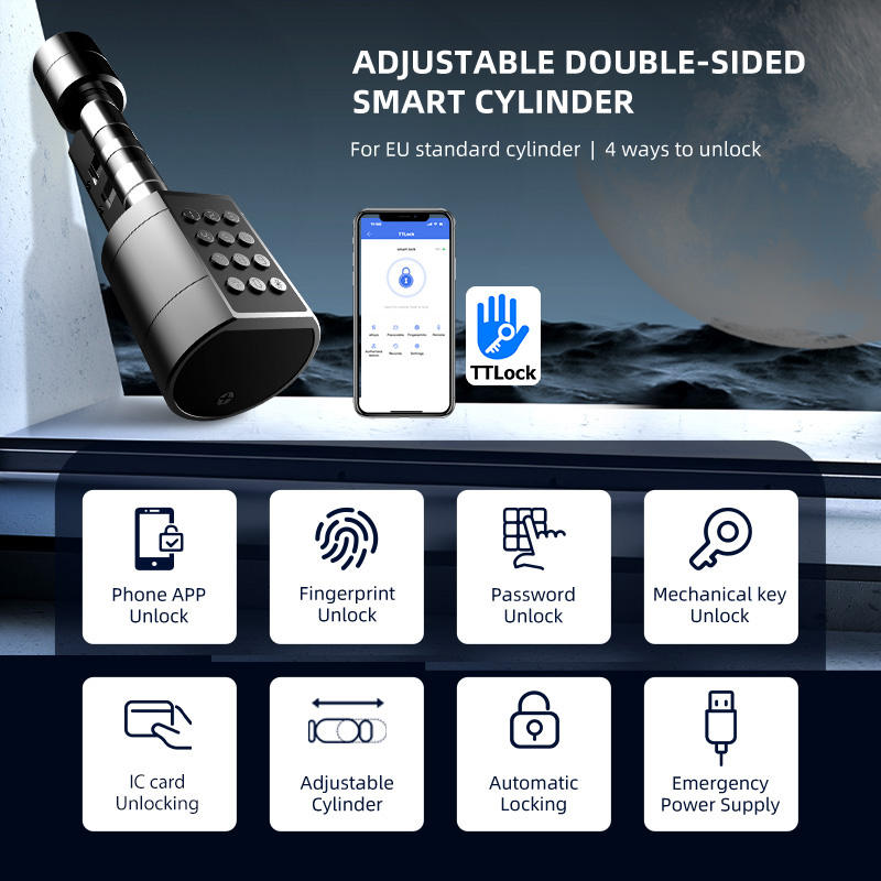 قفل باب أسطواني أوروبي ذكي ttl - مراجعة Home Security Battery وسعره